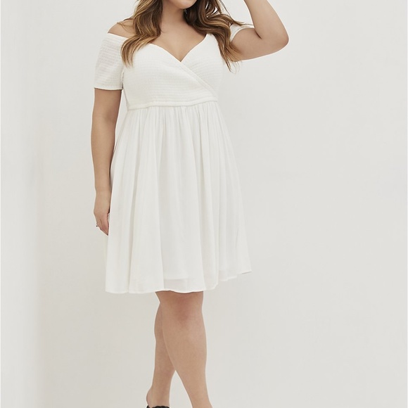 torrid Dresses & Skirts - TORRID White Off the Shoulder Dress